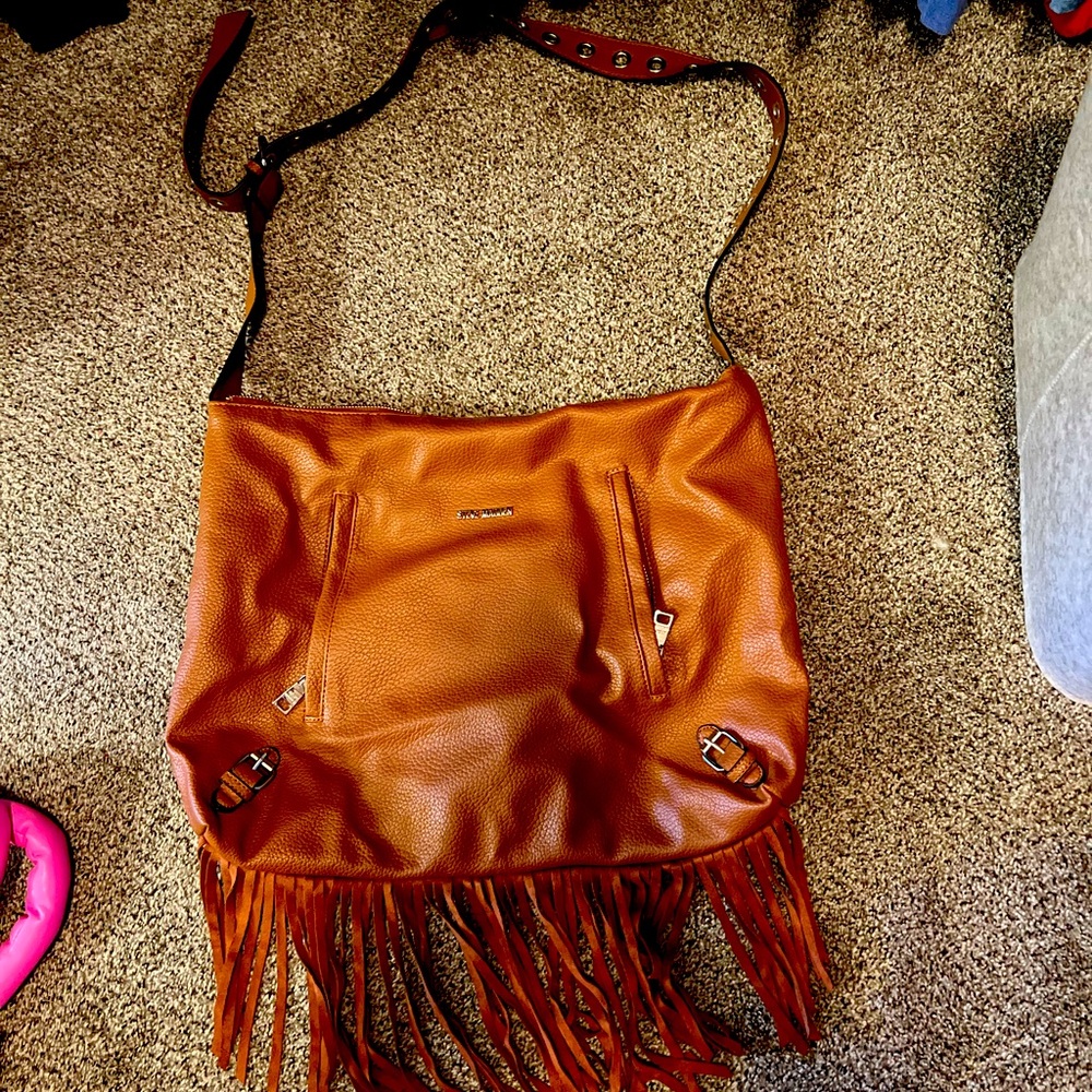 Brown Leather Fringe Shoulder Bag